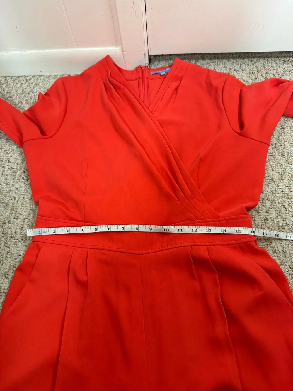 ANTONIO MELANI Red Wrap V-Neck Jumpsuit size 12 - Picture 5 of 5